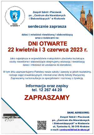 Plakat informujący o Dniach Otwartych